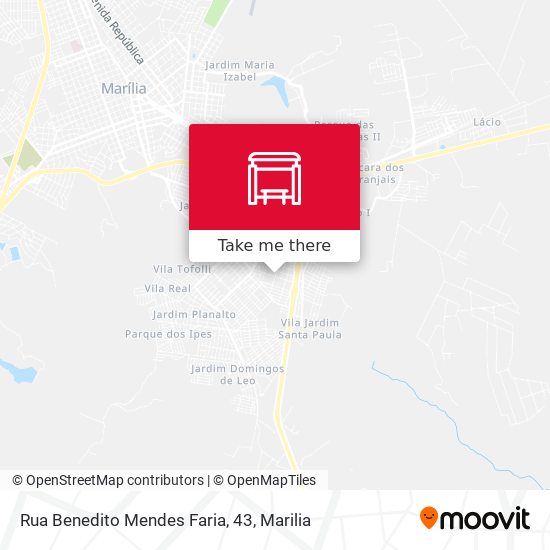 Mapa Rua Benedito Mendes Faria, 43