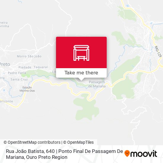 Mapa Rua João Batista, 640 | Ponto Final De Passagem De Mariana