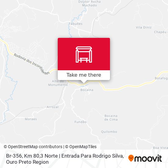 Mapa Br-356, Km 80,3 Norte | Entrada Para Rodrigo Silva