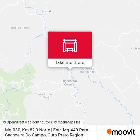 Mapa Mg-030, Km 82,9 Norte | Entr. Mg-440 Para Cachoeira Do Campo