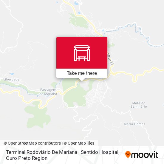 Terminal Rodoviário De Mariana | Sentido Hospital map