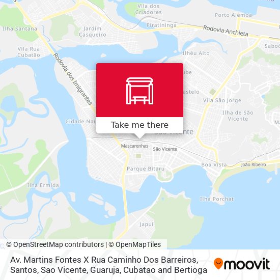 Mapa Av. Martins Fontes X Rua Caminho Dos Barreiros