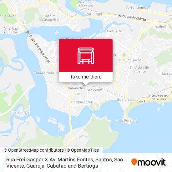 Rua Frei Gaspar X Av. Martins Fontes map