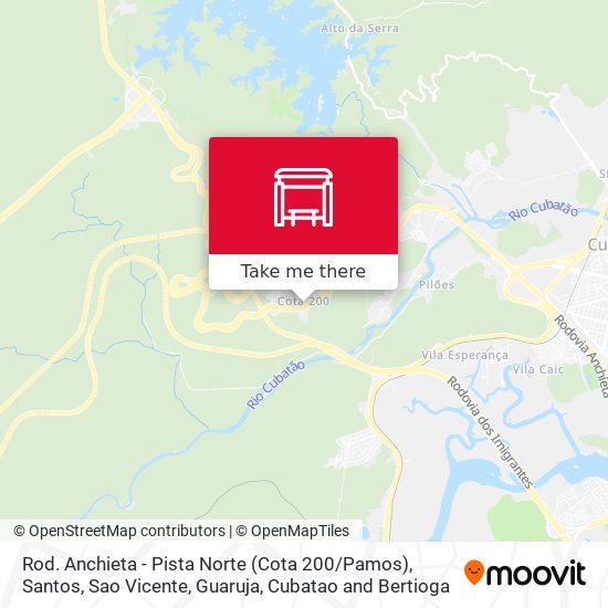 Mapa Rod. Anchieta - Pista Norte (Cota 200 / Pamos)