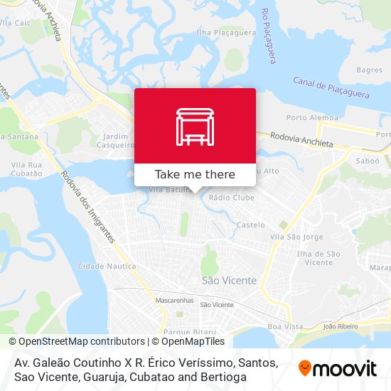 Av. Galeão Coutinho X R. Érico Veríssimo map
