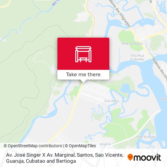Av. José Singer X Av. Marginal map