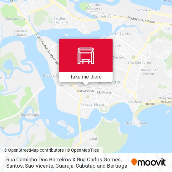 Rua Caminho Dos Barreiros X Rua Carlos Gomes map