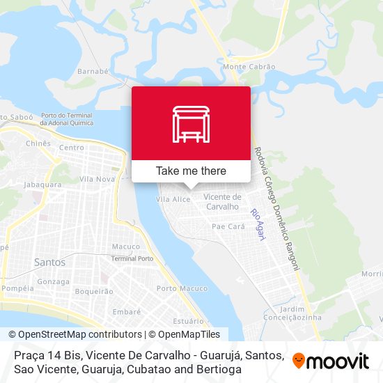 Praça 14 Bis, Vicente De Carvalho - Guarujá map