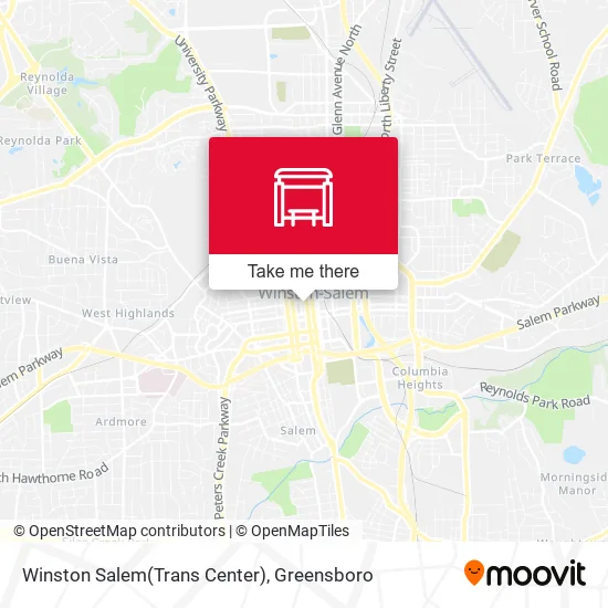 Mapa de Winston Salem(Trans Center)