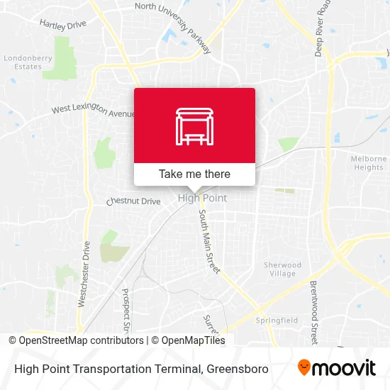 High Point Transportation Terminal map