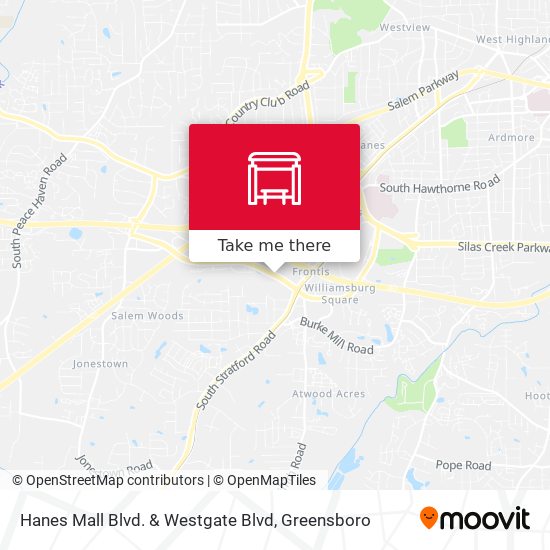 Mapa de Hanes Mall Blvd. & Westgate Blvd