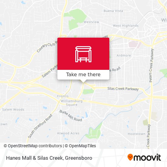 Hanes Mall & Silas Creek map