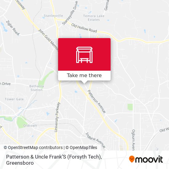 Patterson & Uncle Frank’S (Forsyth Tech) map