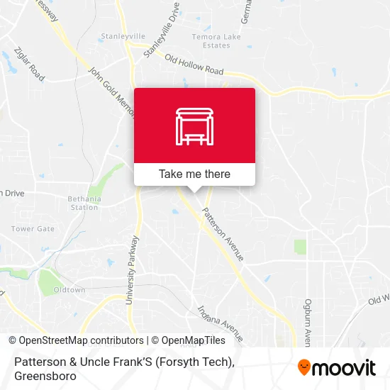 Mapa de Patterson & Uncle Frank’S (Forsyth Tech)
