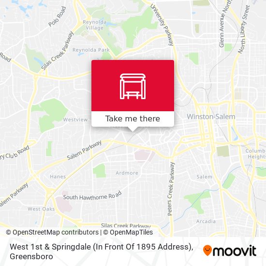 West 1st & Springdale (In Front Of 1895 Address) map