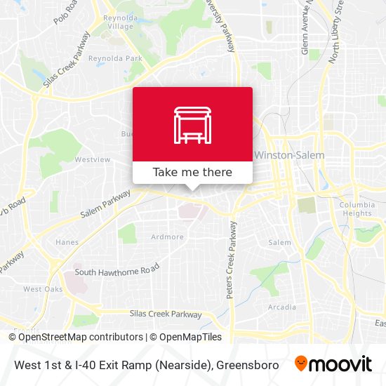 Mapa de West 1st & I-40 Exit Ramp (Nearside)
