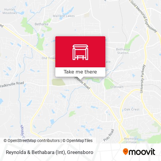 Reynolda & Bethabara (Int) map