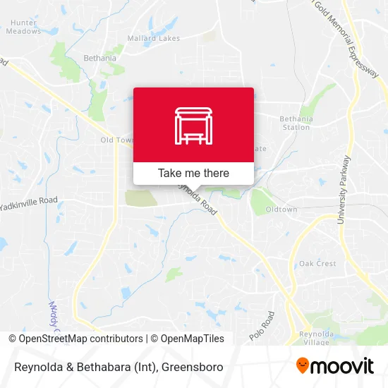 Mapa de Reynolda & Bethabara (Int)