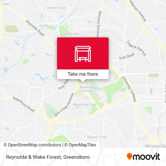 Mapa de Reynolda & Wake Forest