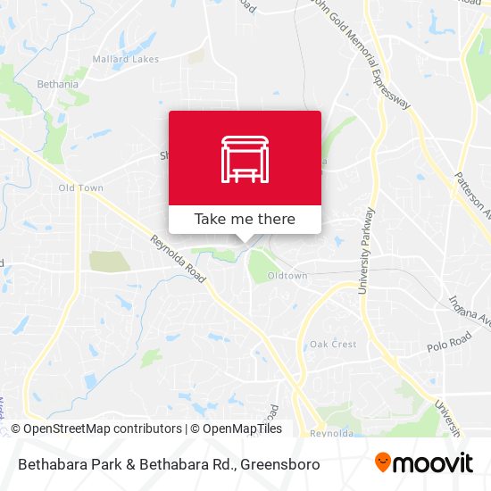 Bethabara Park & Bethabara Rd. map