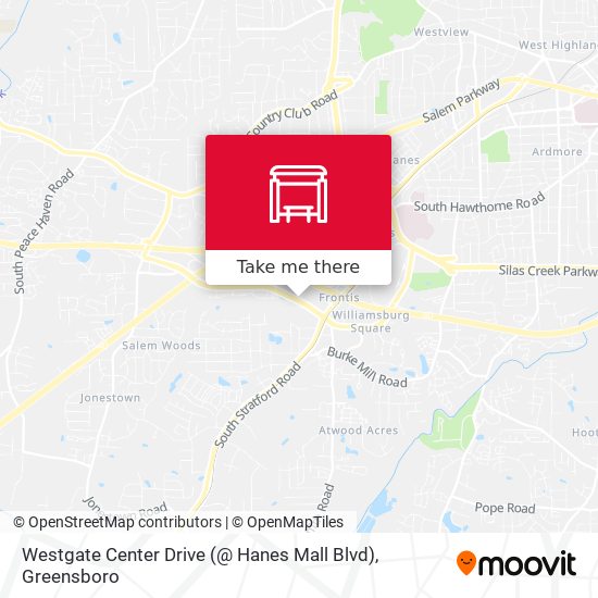 Mapa de Westgate Center Drive (@ Hanes Mall Blvd)