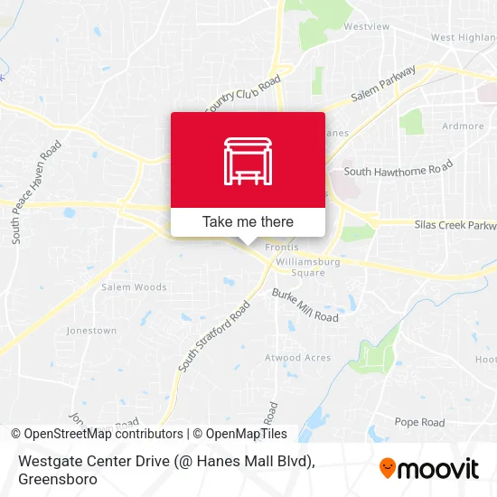 Mapa de Westgate Center Drive (@ Hanes Mall Blvd)