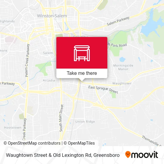 Mapa de Waughtown Street & Old Lexington Rd