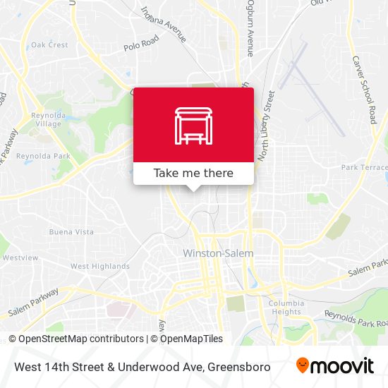 Mapa de West 14th Street & Underwood Ave