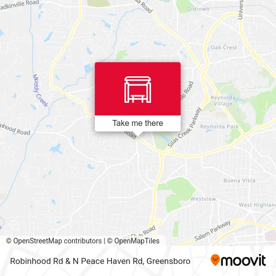 Robinhood Rd & N Peace Haven Rd map