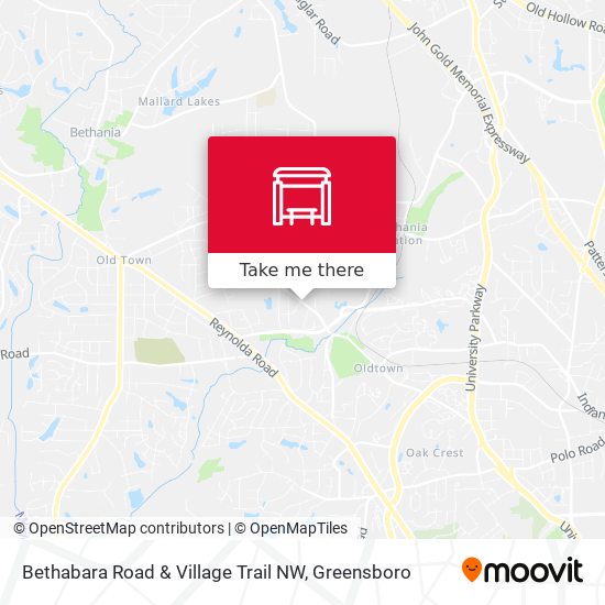 Bethabara Road & Village Trail NW map