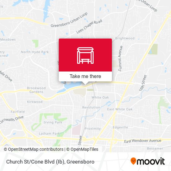 Church St/Cone Blvd (Ib) map