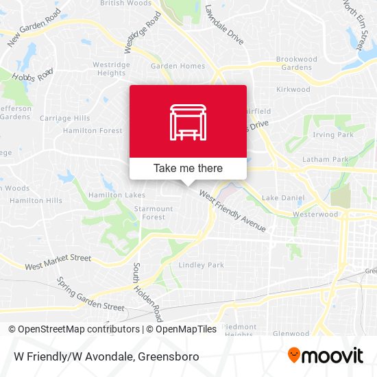 W Friendly/W Avondale map