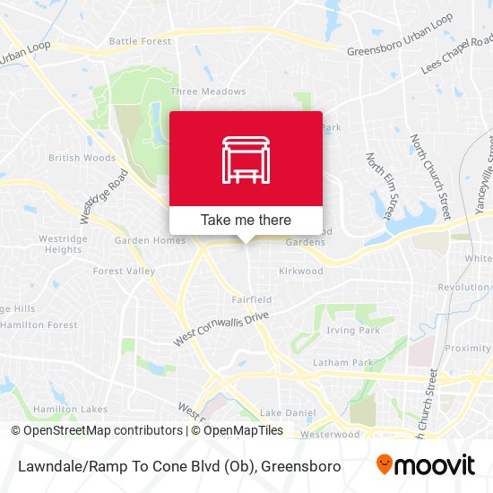Lawndale / Ramp To Cone Blvd (Ob) map