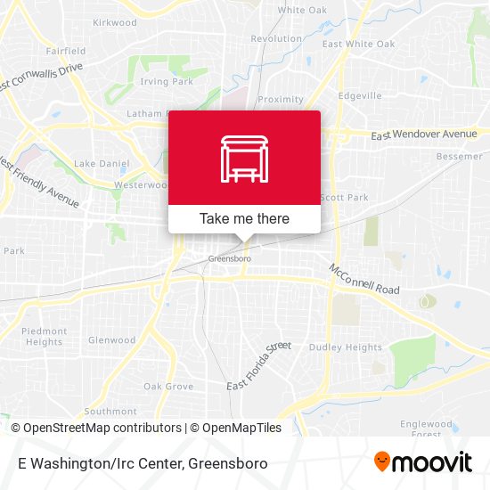E Washington/Irc Center map