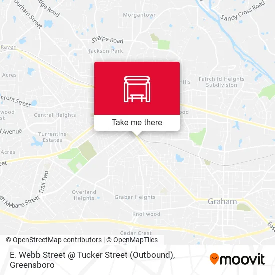 Mapa de E. Webb Street @ Tucker Street (Outbound)