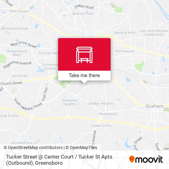 Tucker Street @ Center Court / Tucker St Apts (Outbound) map