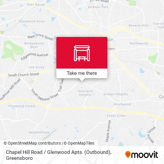 Mapa de Chapel Hill Road / Glenwood Apts. (Outbound)
