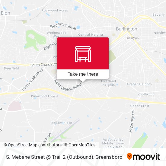 S. Mebane Street @ Trail 2 (Outbound) map