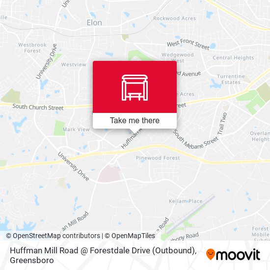 Huffman Mill Road @ Forestdale Drive  (Outbound) map