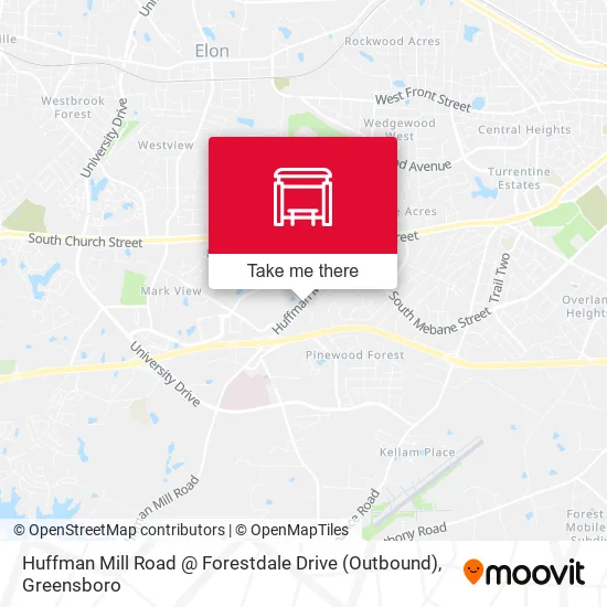 Huffman Mill Road @ Forestdale Drive  (Outbound) map