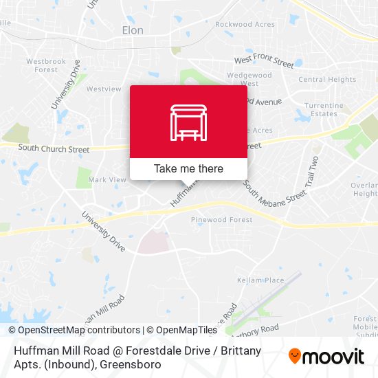 Huffman Mill Road @ Forestdale Drive / Brittany Apts. (Inbound) map