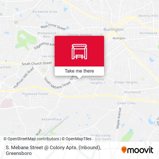 S. Mebane Street @ Colony Apts. (Inbound) map