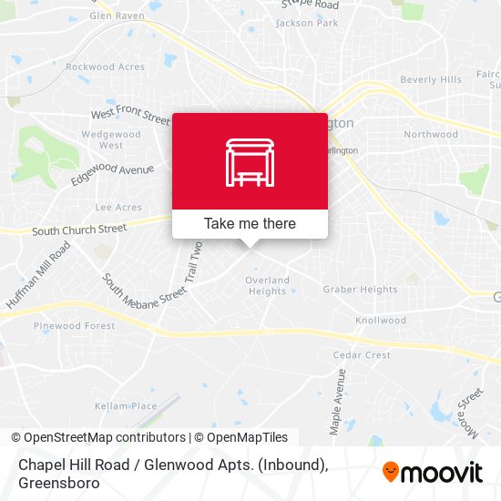 Mapa de Chapel Hill Road / Glenwood Apts. (Inbound)