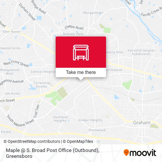 Maple @ S. Broad Post Office (Outbound) map