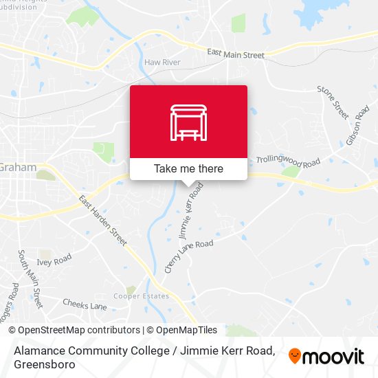 Alamance Community College / Jimmie Kerr Road map
