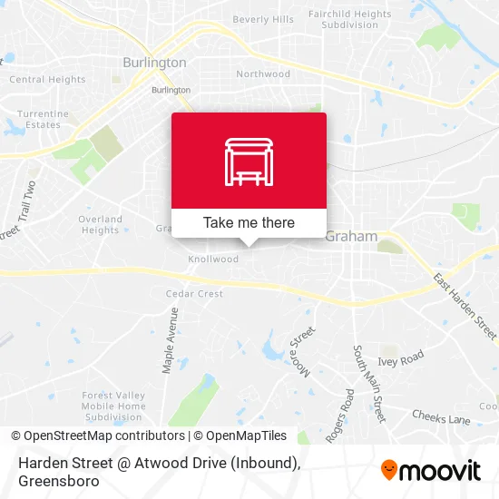 Mapa de Harden Street @ Atwood Drive (Inbound)