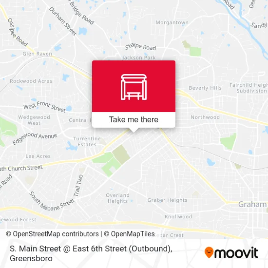 S. Main Street @ East 6th Street (Outbound) map
