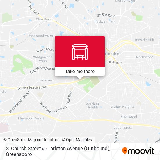 Mapa de S. Church Street @ Tarleton Avenue (Outbound)