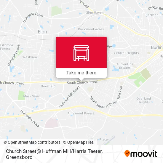 Mapa de Church Street@ Huffman Mill / Harris Teeter