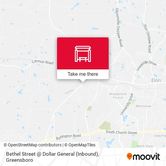 Mapa de Bethel Street @ Dollar General (Inbound)